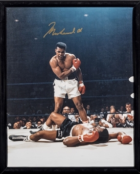 Muhammad Ali Autographed 16 x 20 Framed Photograph of Ali Standing Over Liston (PSA/DNA)